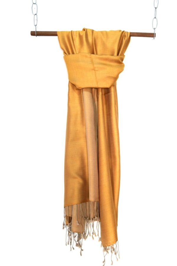 Pure silk – Two – sided – mustard yellow