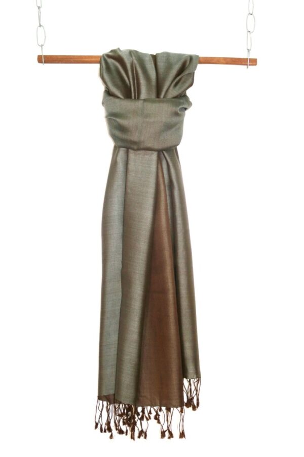 Pure silk – two-sided – grey / brown