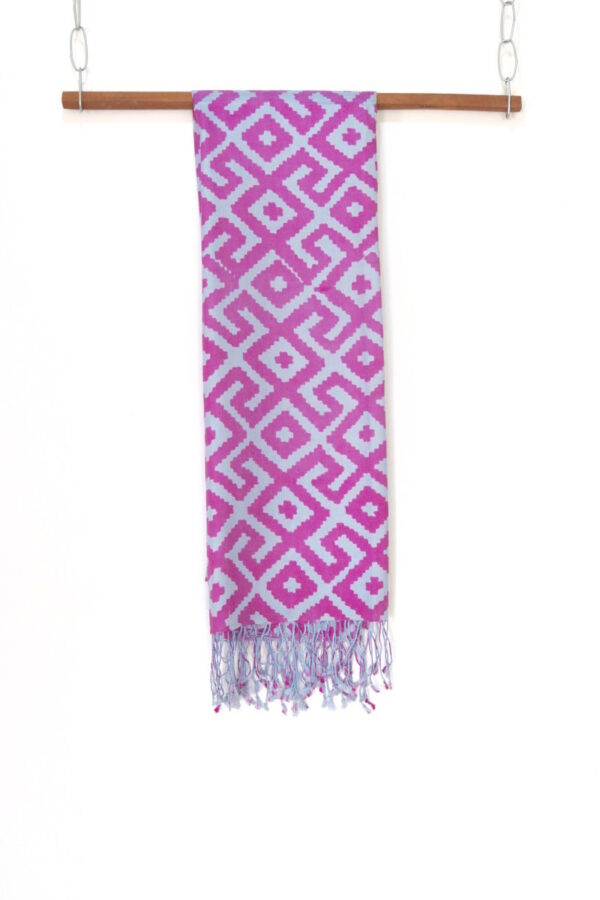 Pure silk – patterned – violet / grey - Image 2